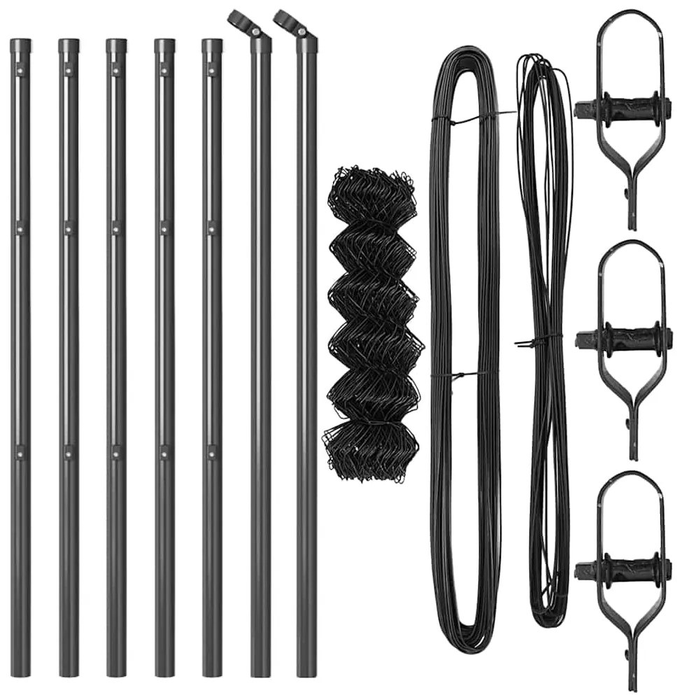 vidaXL Στύλος Περιφράξεων Γκρι 10 x 0,6 μ (40 x 40 χιλιοστά δίχτυ)