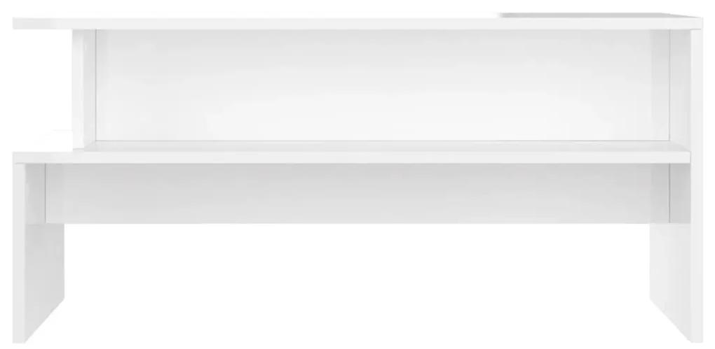vidaXL Τραπεζάκι Σαλονιού Γυαλ. Λευκό 90x55x42,5 εκ. Επεξεργ. Ξύλο