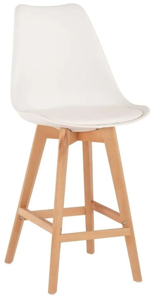 Σκαμπό Μπαρ Vegas HM8000.21 Μεσαίου Ύψους 47x58x103cm White-Natural Wood, Polypropylene