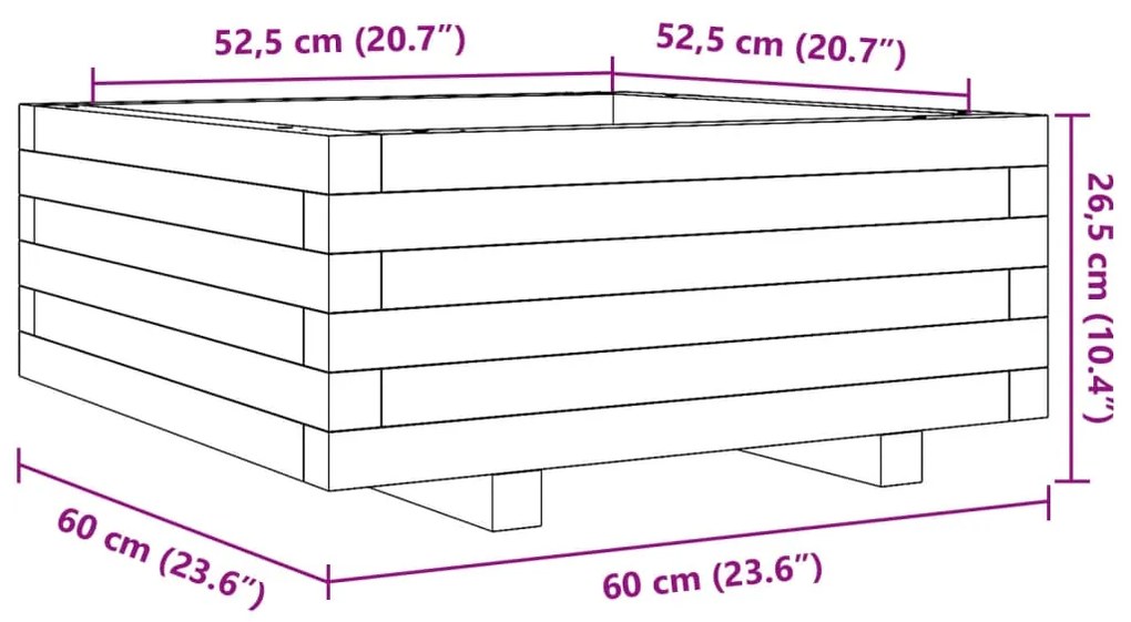 ΖΑΡΝΤΙΝΙΕΡΑ ΚΑΦΕ ΚΕΡΙΟΥ 60X60X26,5 ΕΚ. ΑΠΟ ΜΑΣΙΦ ΞΥΛΟ ΠΕΥΚΟΥ 847300