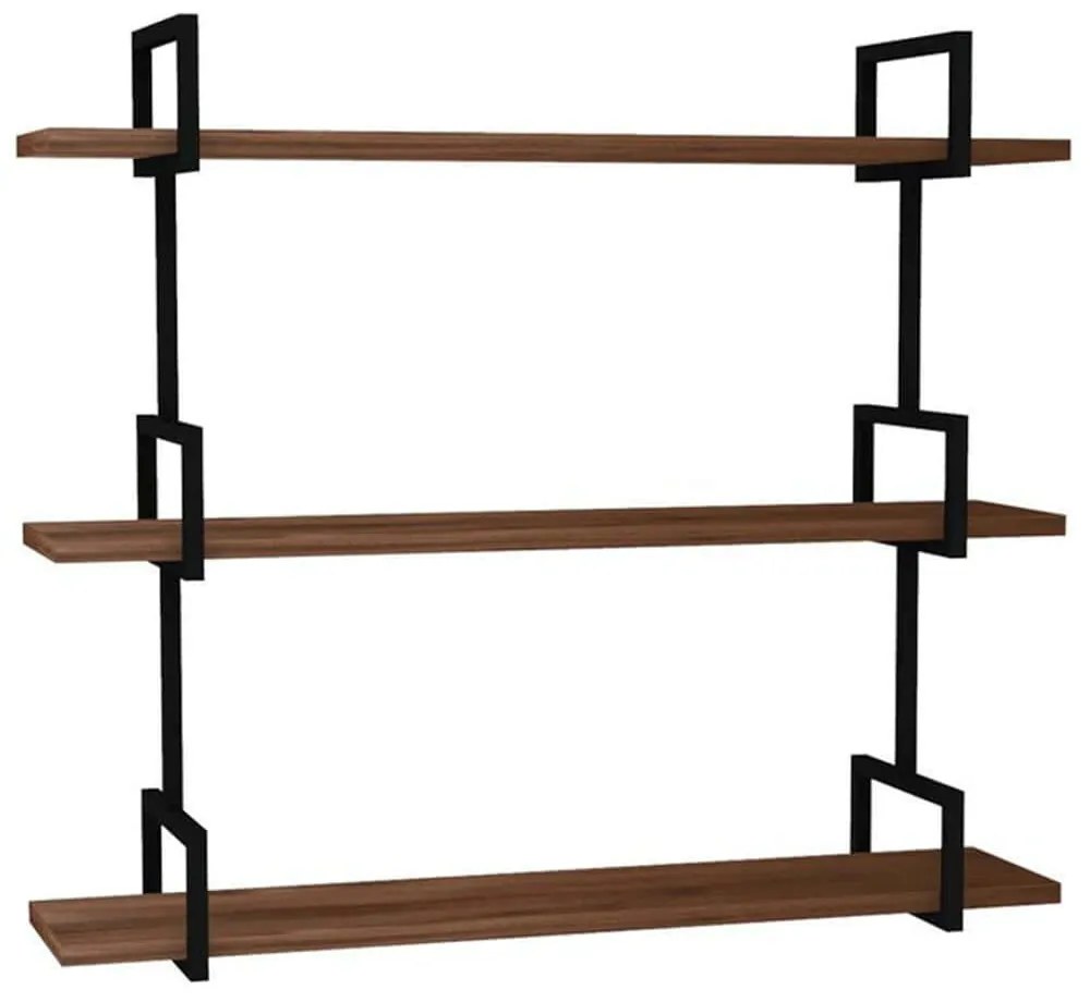 Ραφιέρα Τοίχου Uras 835PUQ1635 87x22,5x76cm Walnut-Black