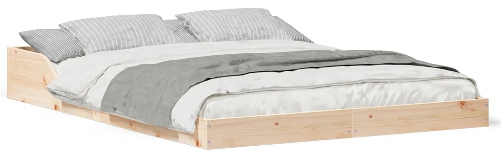 vidaXL Σκελετός Κρεβατιού Καφέ 140 x 190 cm Μασίφ ξύλο πεύκου