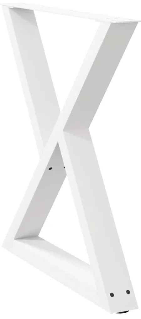vidaXL Πόδια Τραπεζαρίας 2 τεμ. Λευκά 70x(72-73,3) εκ. Ατσάλι