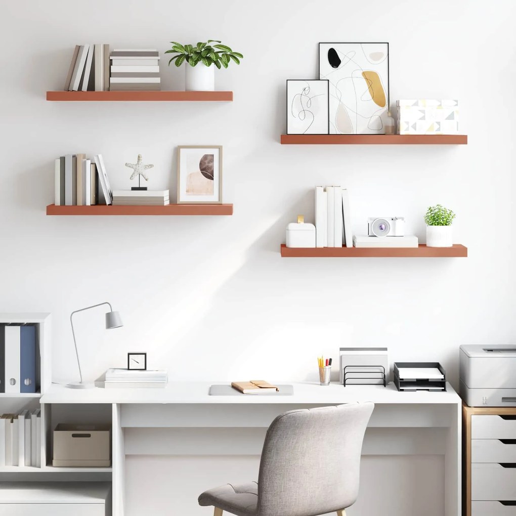 vidaXL Ράφι Τοίχου 4 pcs Κόκκινο 90 x 23,5 x 4 εκ Επεξεργασμένο ξύλο