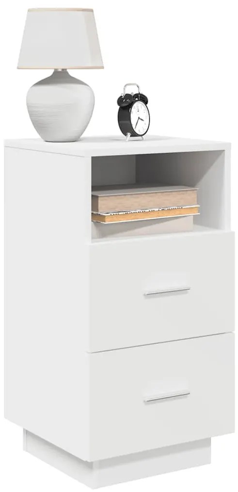 vidaXL Κομοδίνα 2 τμχ με 2 συρτάρια Λευκό 36x36x68 cm