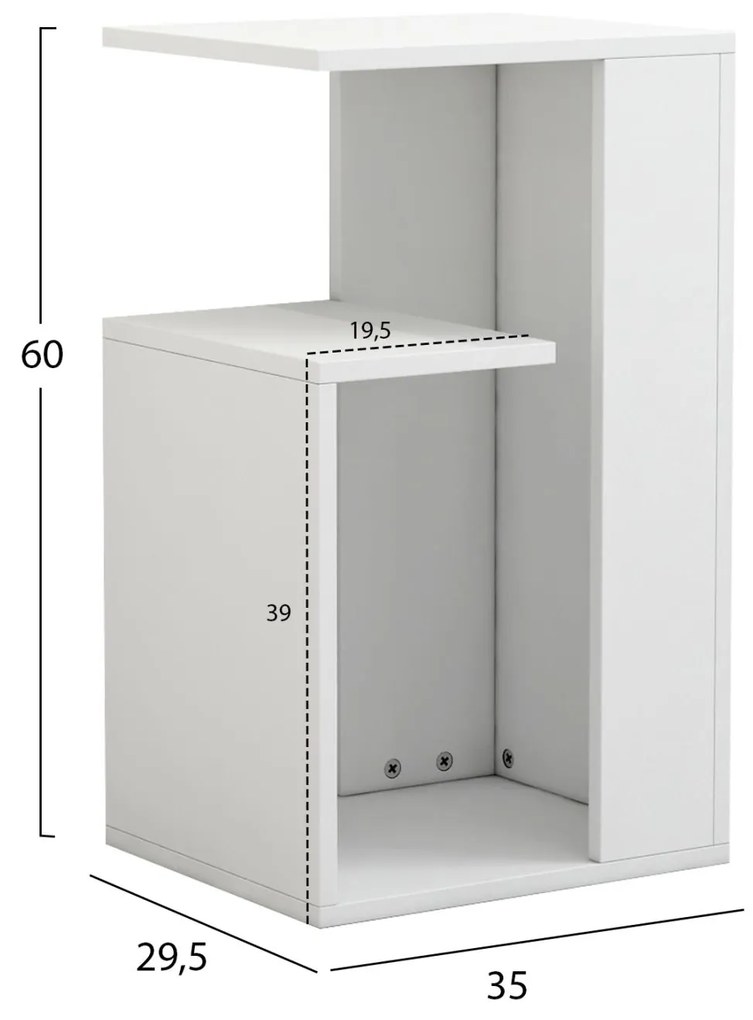 ΒΟΗΘΗΤΙΚΟ ΤΡΑΠΕΖΙ DAWN ΜΕΛΑΜΙΝΗΣ ΛΕΥΚΟ 35X29,5X60Yεκ.