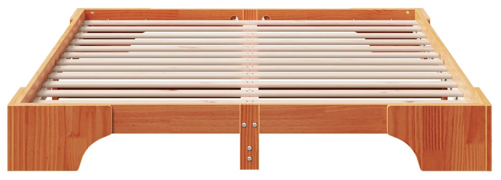 vidaXL Κρεβάτι Κερωτό Καφέ 140x200 εκ Στερεό Ξύλο Πεύκου