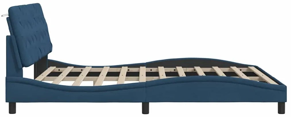 Σκελετός Κρεβατιού με LED Χωρίς Στρώμα Μπλε 180x200 εκ. - Μπλε