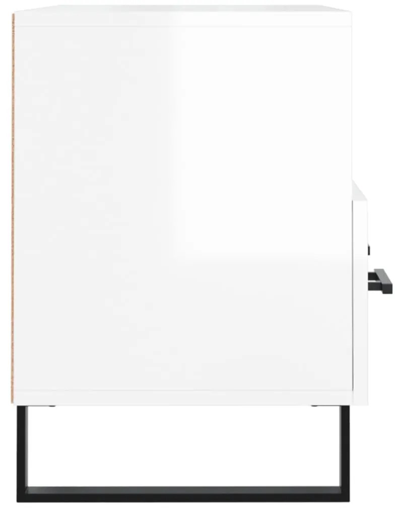vidaXL Έπιπλο Τηλεόρασης Γυαλ. Λευκό 80x36x50 εκ. Επεξεργασμένο Ξύλο