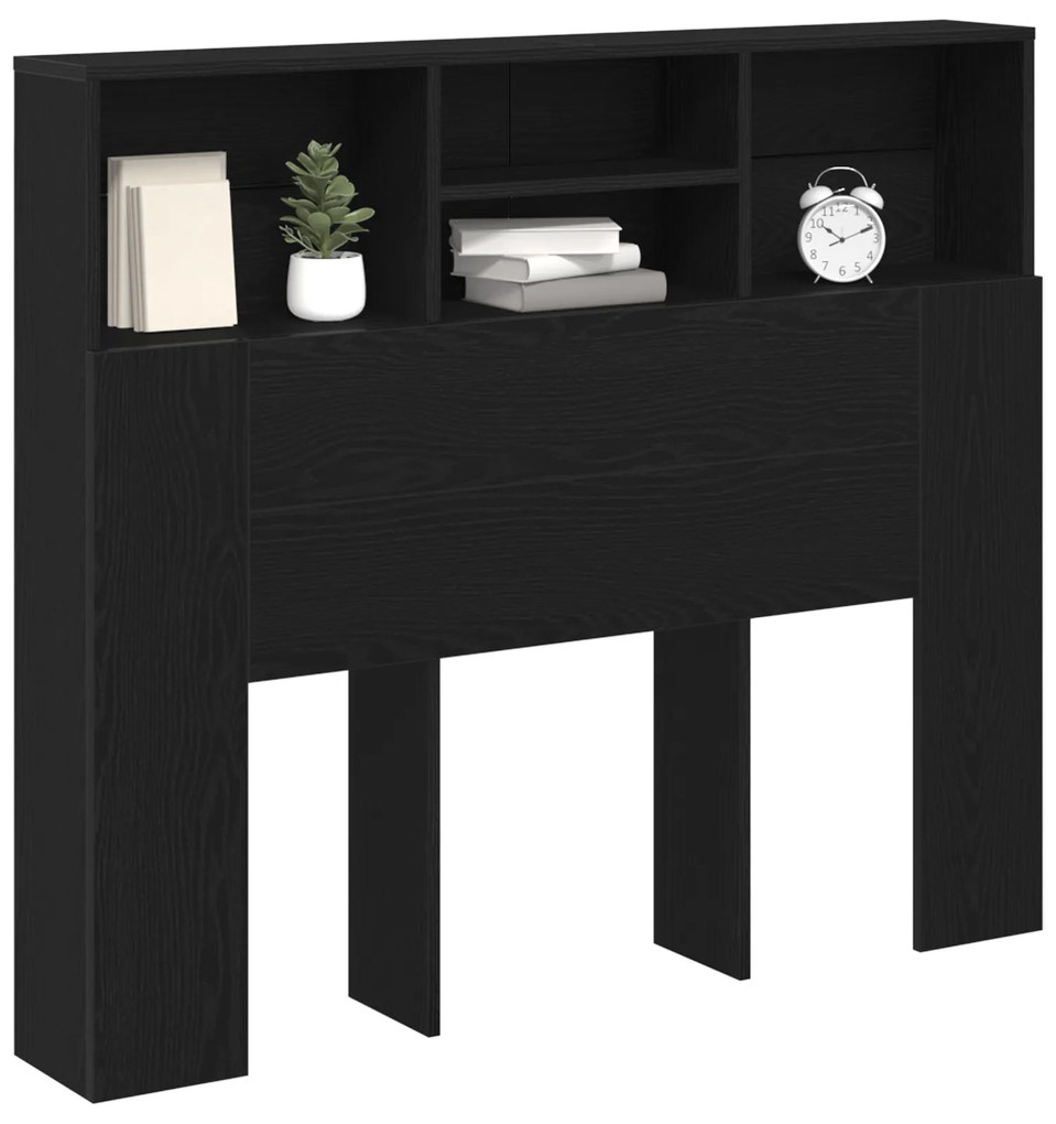 vidaXL Κρεβάτι Ντουλάπια Μαύρης Δρυς, 120x19x103.5 εκ., Επεξεργασμένο ξύλο