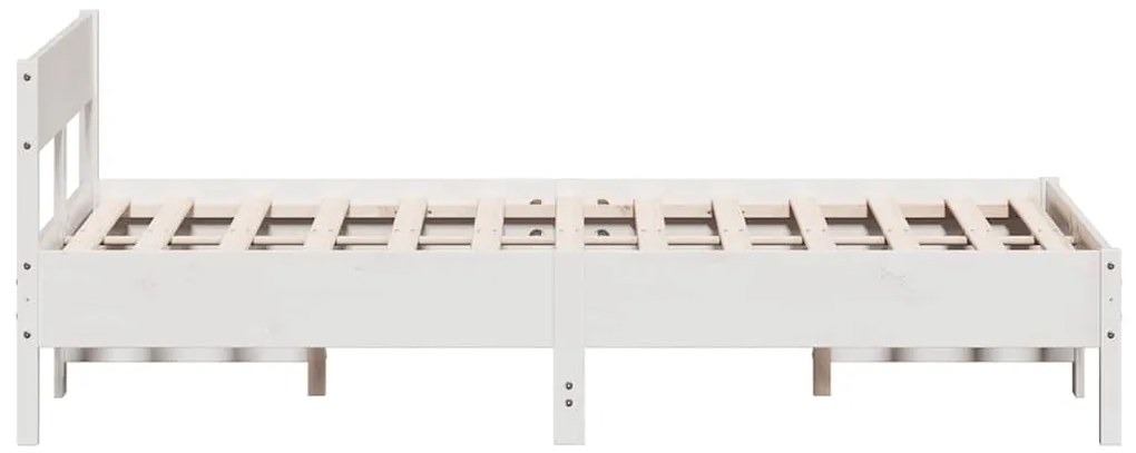 vidaXL Σκελετός Κρεβ. Χωρίς Στρώμα Λευκό 140x200 εκ Μασίφ Πεύκο