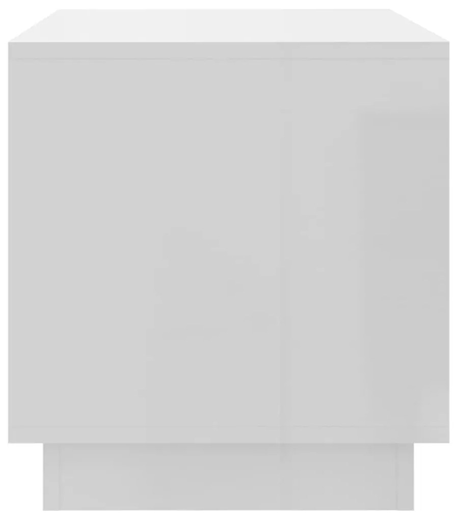 Έπιπλο Τηλεόρασης Γυαλιστερό Λευκό 70x41x44 εκ. Μοριοσανίδα - Λευκό
