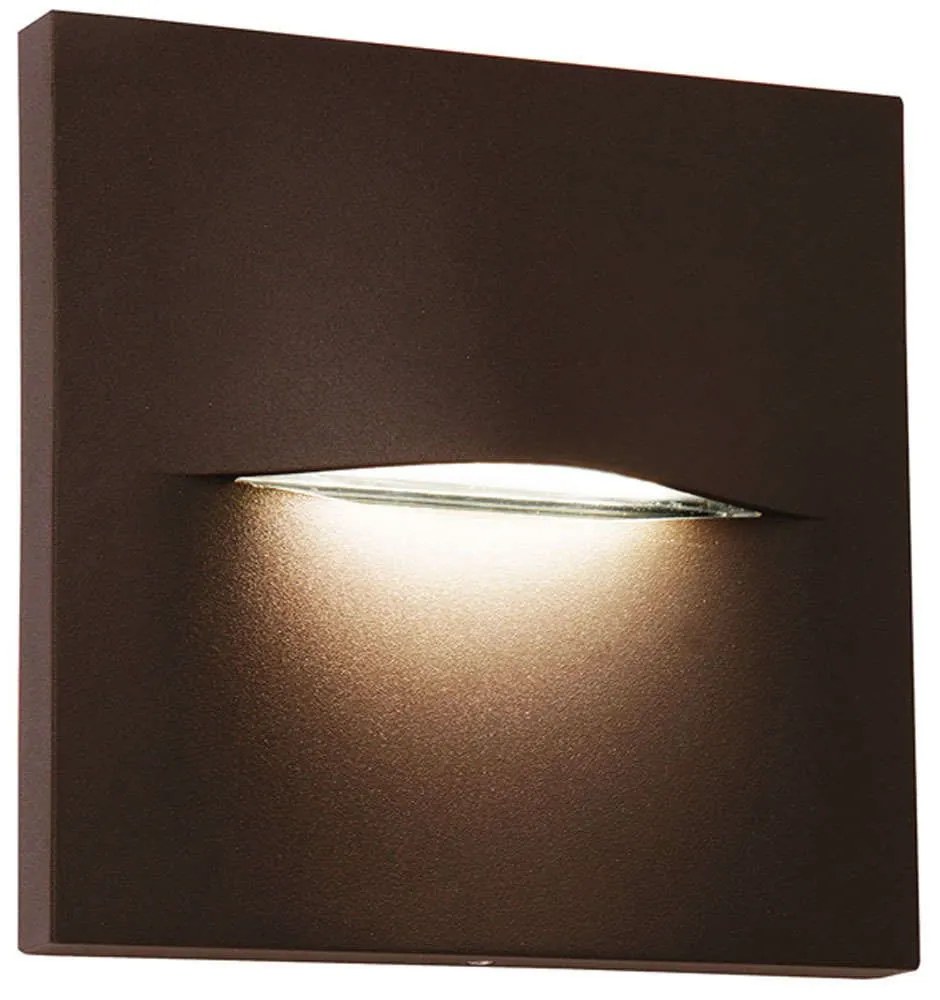 Φωτιστικό Τοίχου - Απλίκα Square Vita 4298401 14x3,3x14cm Led 170lm 3W 3000K Brown Viokef