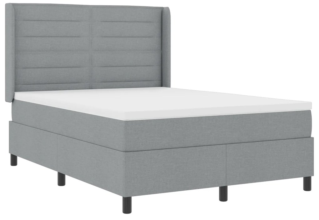 vidaXL Κρεβάτι με Στρώμα Γκρι 160x200 cm, Ύφασμα