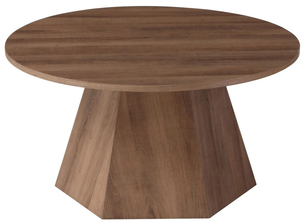 Τραπεζάκι σαλονιού CARPEN C18269 MDF με Επένδυση Paperwood Φ80x45Υεκ. 80x80x45 εκ.
