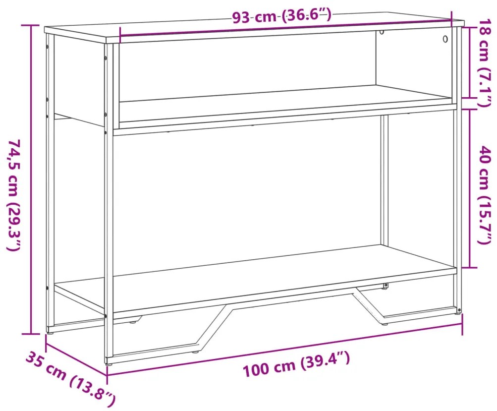 ΤΡΑΠΕΖΙ ΚΟΝΣΟΛΑ ΜΑΥΡΟ 100X35X74,5 ΕΚ. ΑΠΟ ΕΠΕΞΕΡΓ. ΞΥΛΟ 848529