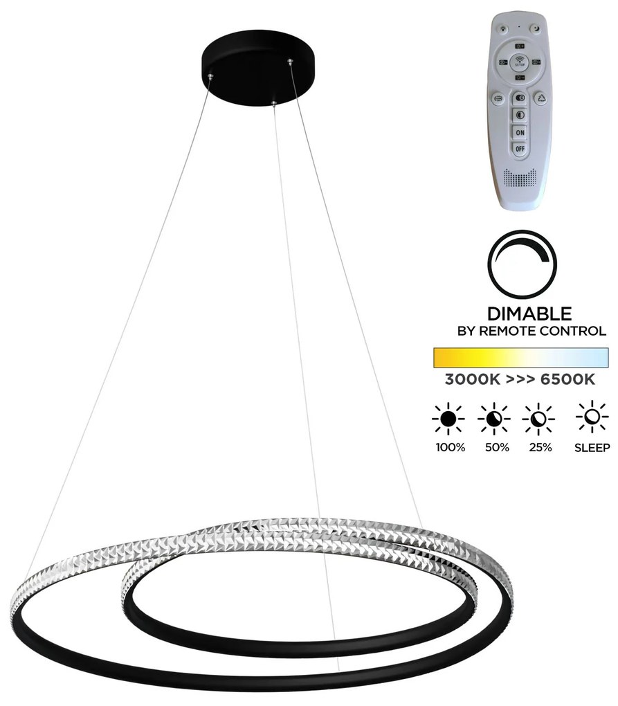 ΦΩΤΙΣΤΙΚΟ ΚΡΕΜΑΣΤΟ BRILLIANT LED 56W ΜΑΥΡΟ Φ60X120CM