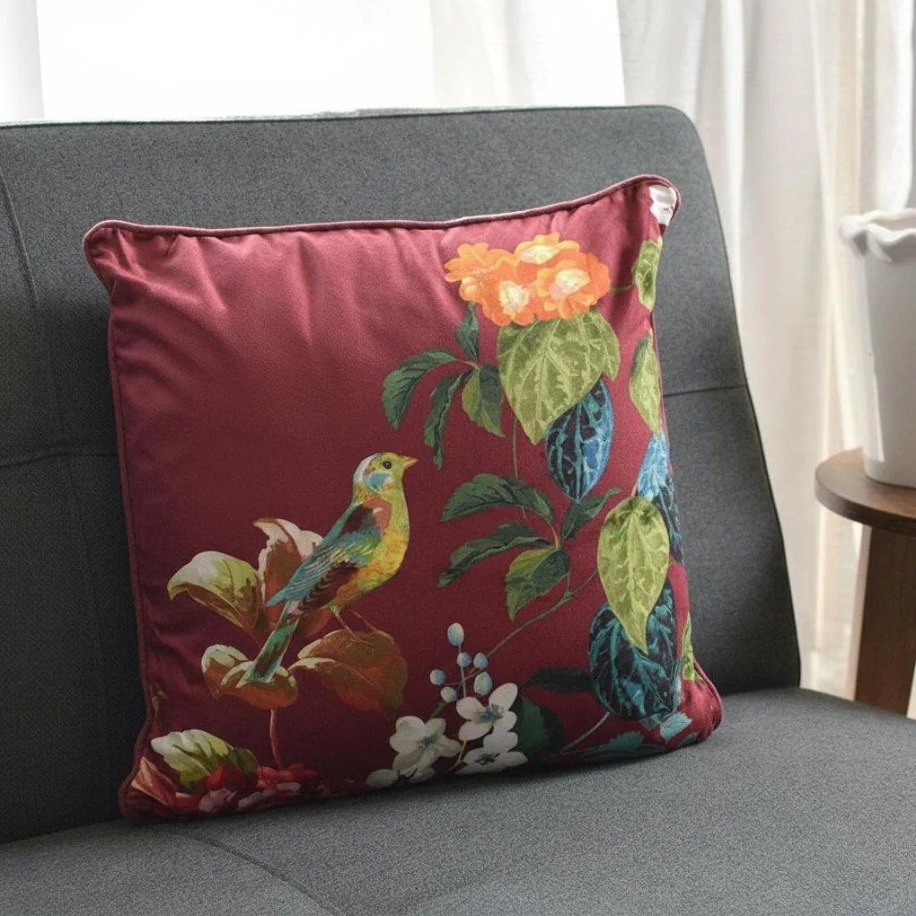 Διακοσμητικό Μαξιλάρι Βελουτέ (40x40) S-F Emmy Bordeaux C0D917001