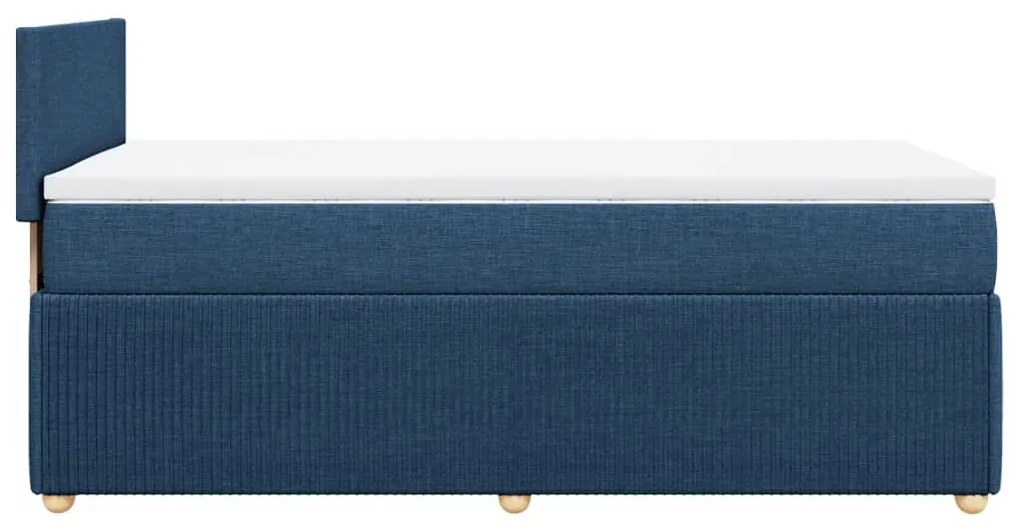 vidaXL Κρεβάτι Boxspring με Στρώμα Μπλε 100 x 200 εκ. Υφασμάτινο