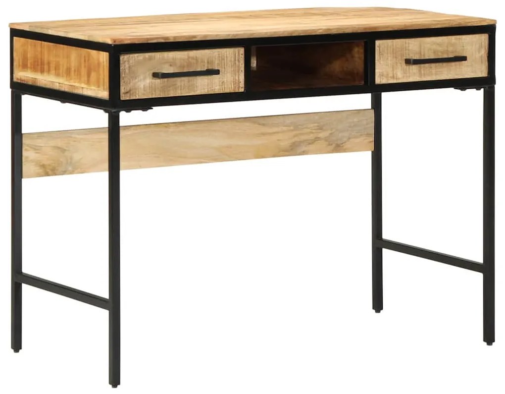 vidaXL Γραφείο γραφής με ράφι Καφέ 100 x 50 x 75 cm Στερεό ξύλο μάνγκο