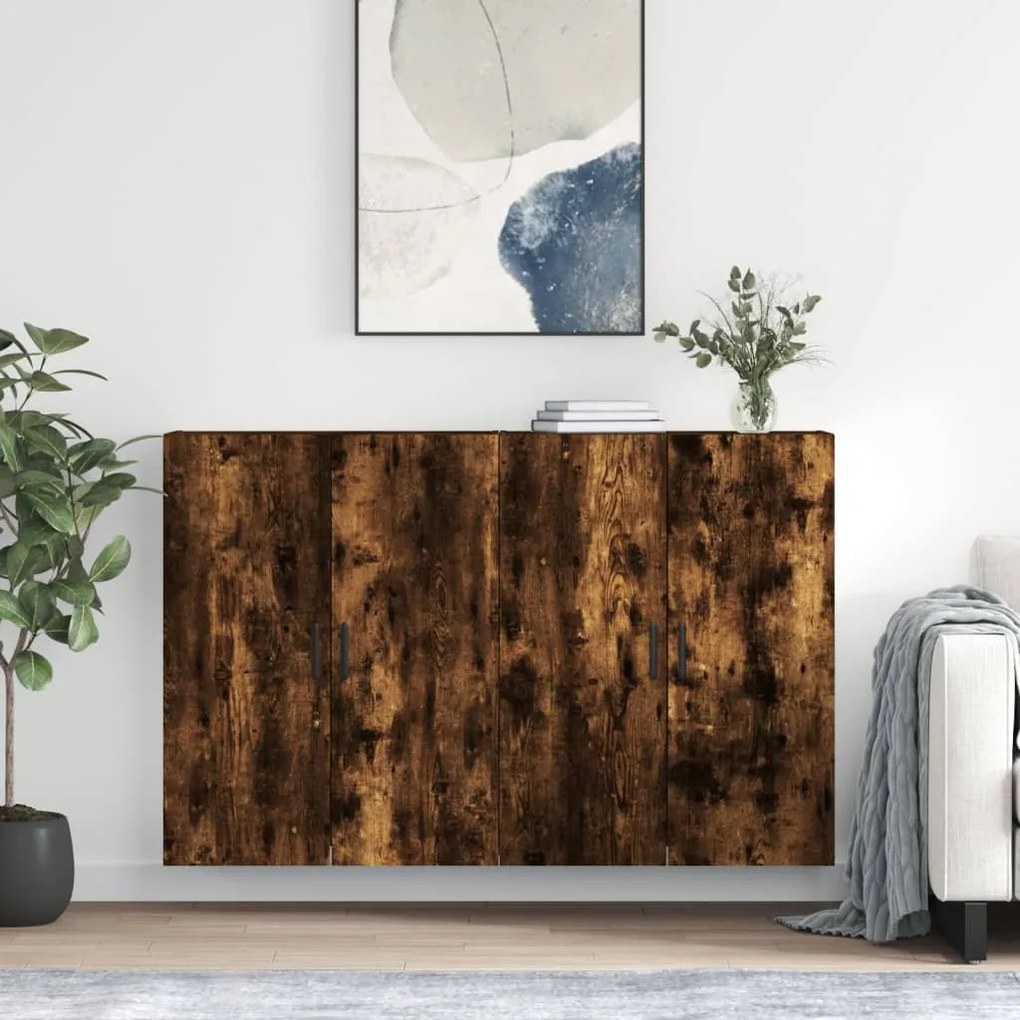 vidaXL Ντουλάπια Τοίχου 2 τεμ. Καπνιστή Δρυς 69,5 x 34 x 90 εκ.
