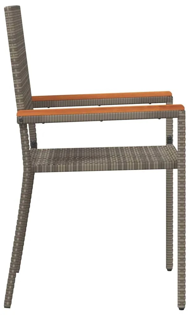 vidaXL Καρέκλες κήπου που σωριάζονται 2 pcs Γκρι και Καφέ