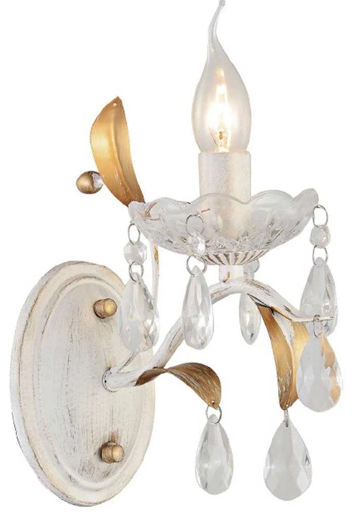 Φωτιστικό Τοίχου Elegant DL9341WWG White Crystal, Metal