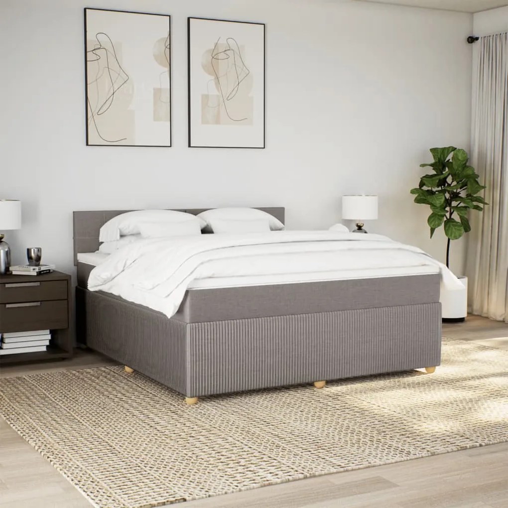 ΚΡΕΒΑΤΙ BOXSPRING ΜΕ ΣΤΡΩΜΑ TAUPE 180X200 ΕΚ. ΥΦΑΣΜΑΤΙΝΟ 3287539