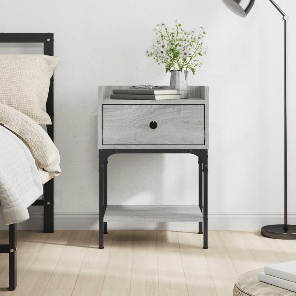 vidaXL Κομοδίνο Γκρι Sonoma 40,5x31x60 εκ. από Επεξεργασμένο Ξύλο