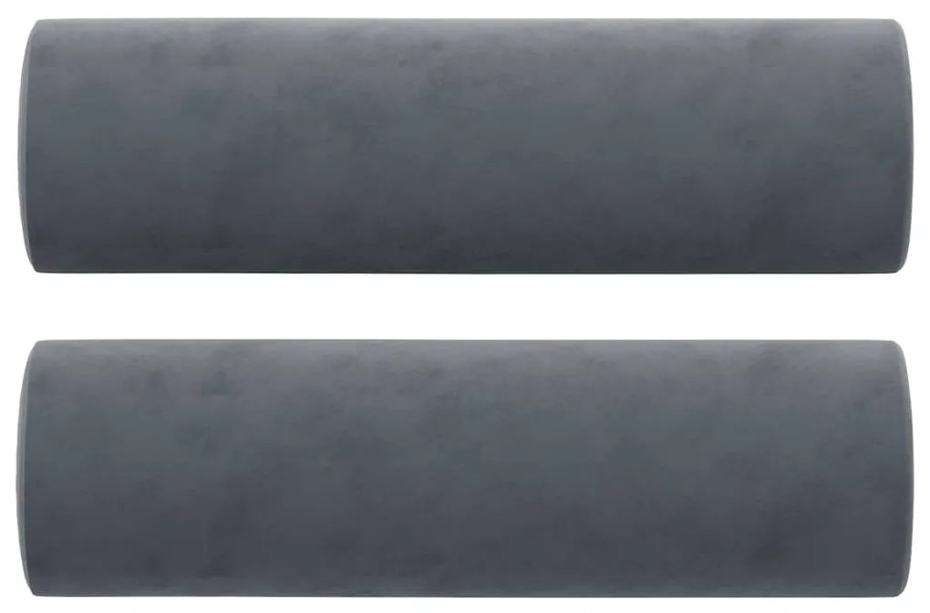vidaXL Καναπές Τριθέσιος Σκούρο γκρι 180 εκ. Βελούδινος με Μαξιλάρια