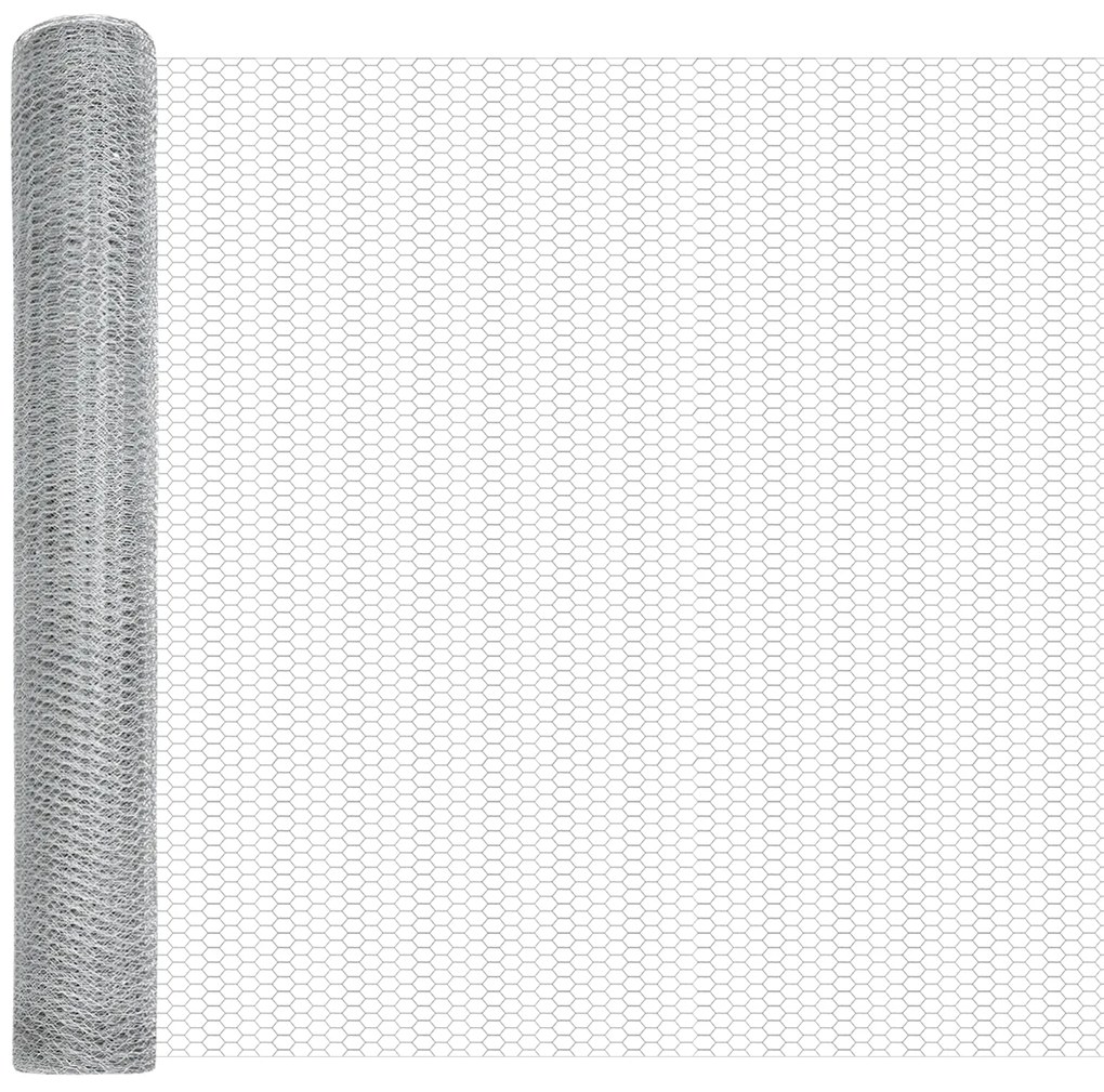 vidaXL Hexagon Fence 0.8x50 μ Γαλβανισμένος Χάλυβας