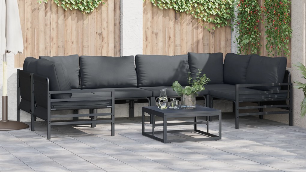 vidaXL Σετ Καναπέ Κήπου 6 pcs Ανθρακί Ατσάλι