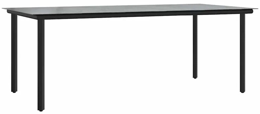 vidaXL Σέτ φαγητού για κήπο με μαξιλάρι 7 pcs Μαύρο συνθετικό ρατάν