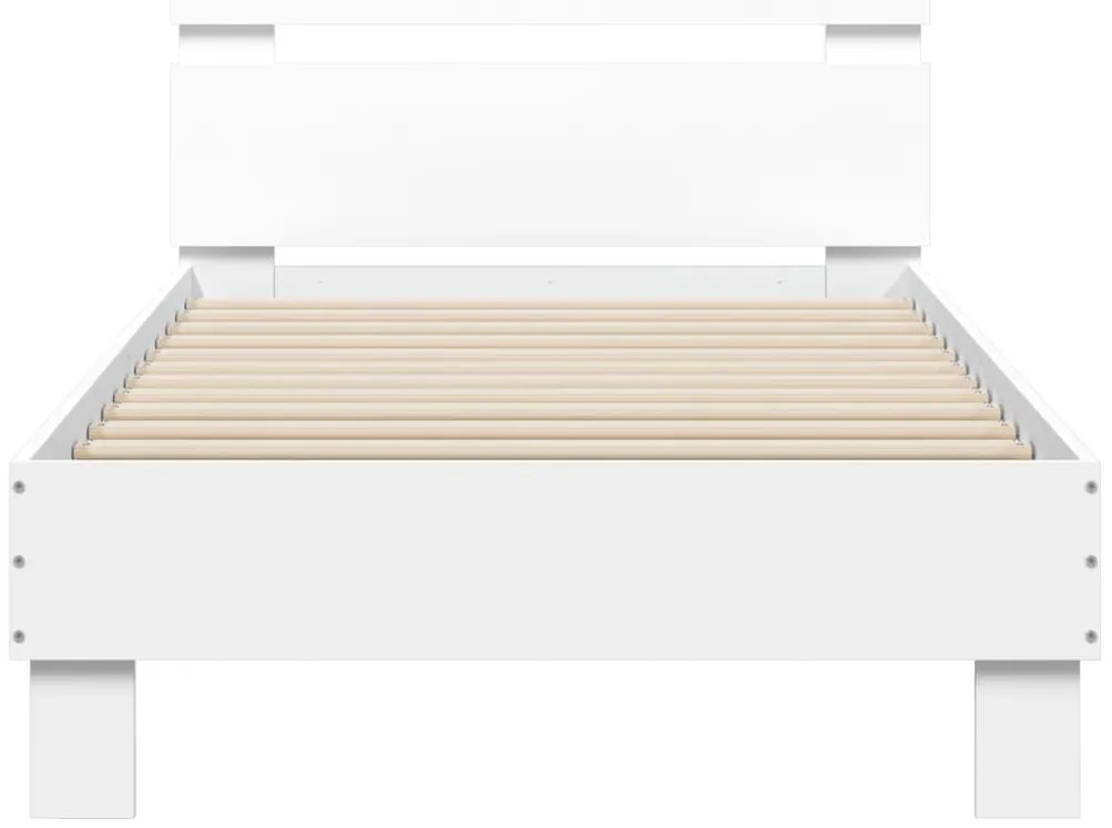 vidaXL Πλαίσιο Κρεβατιού με Κεφαλάρι και LED Λευκό 90 x 200 εκ.