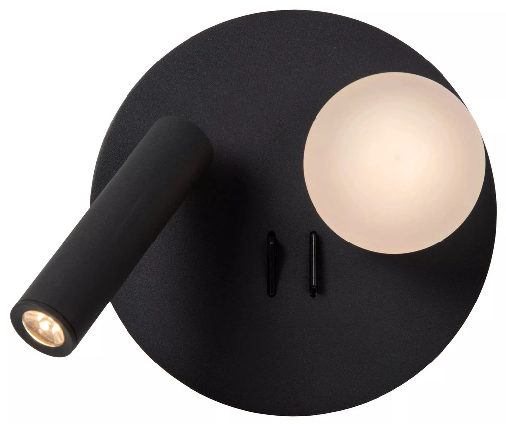 Φωτιστικό Επίτοιχο Lucide 77286-02-30 MATIZ Μαύρο Ματ (Black Mat)|Λευκό (White) 3000 K
