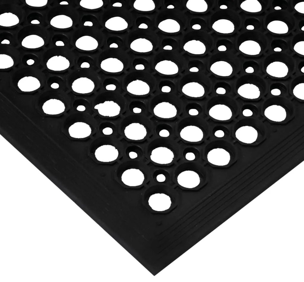 Πατάκι Εισόδου Ορθογώνιο 60 x 90 εκ. από Καουτσούκ - Μαύρο