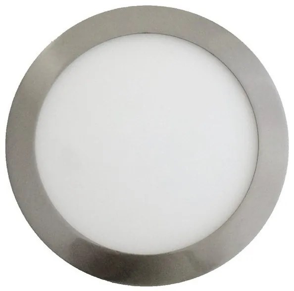 LED mini Πάνελ V-TAC 24W  στρογγυλό Νίκελ Σατινέ Ψυχρό Λευκό