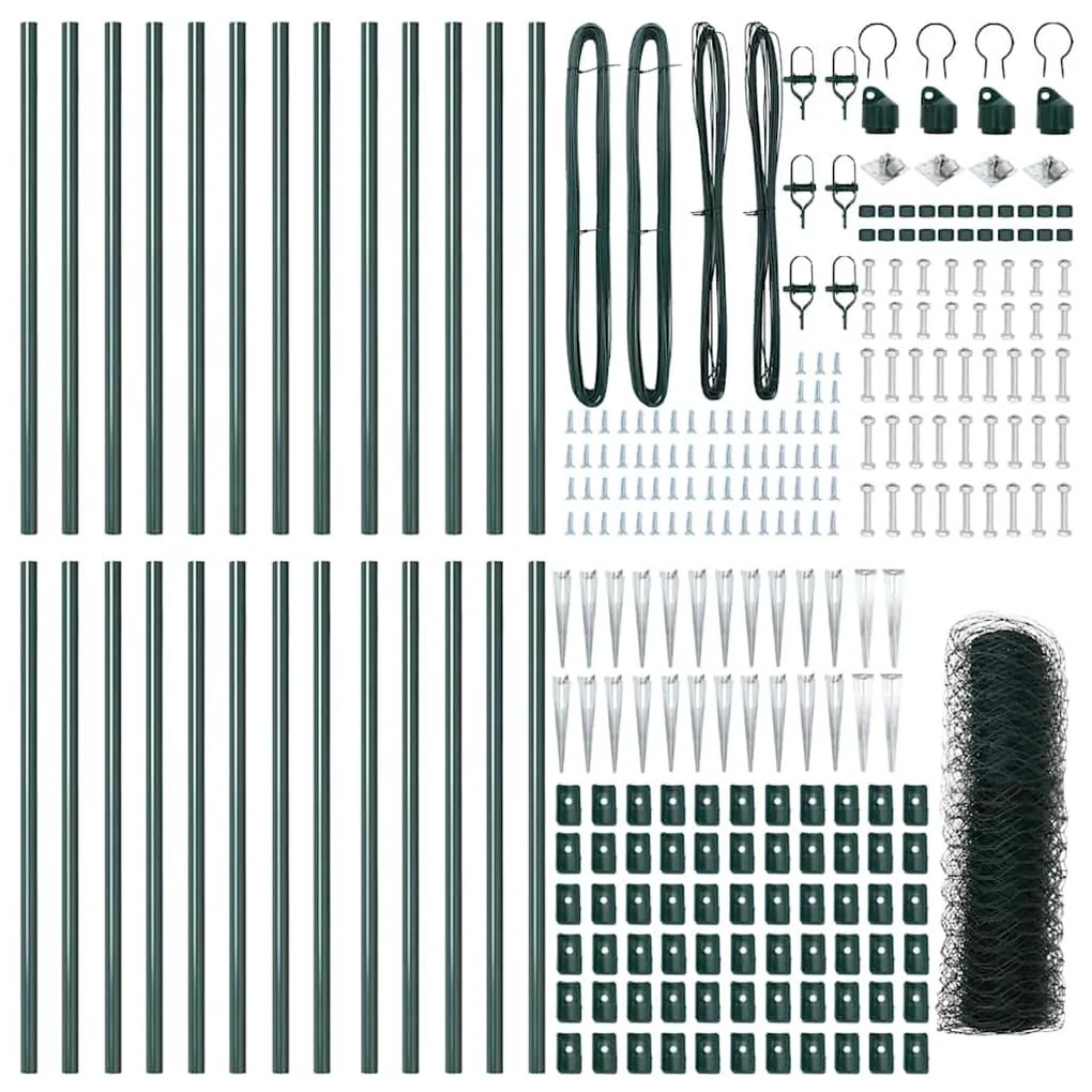 vidaXL Στύλος Περιφράξεων Πράσινο 50 x 0,8 μ (36 χλστ δίχτυ)
