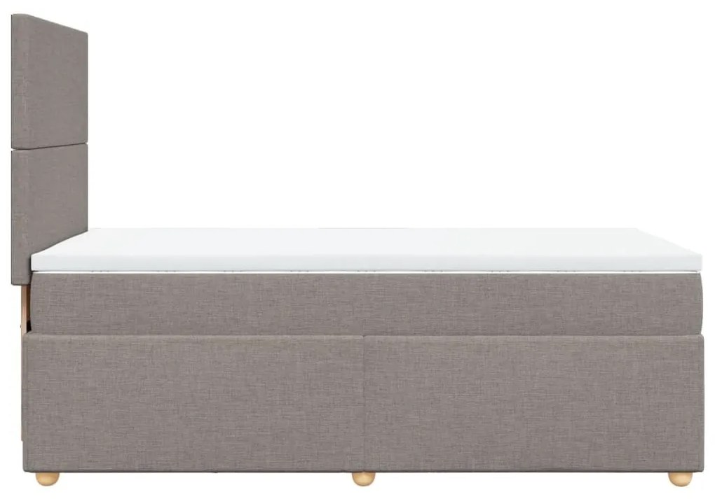 Κρεβάτι Boxspring με Στρώμα Taupe 90x190 εκ.Υφασμάτινο - Μπεζ-Γκρι