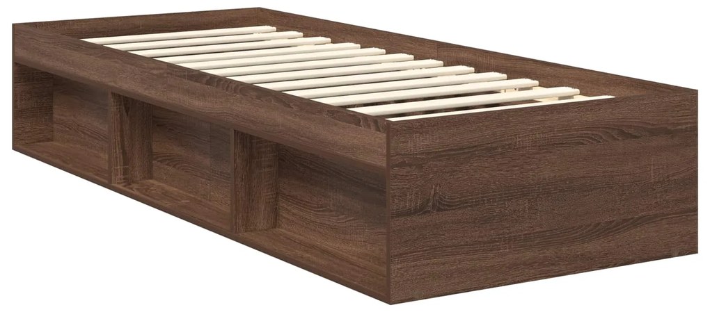 vidaXL Σκελετός Κρεβατιού Καφέ δρυς 75 x 190 cm Στερεά ξυλεία πεύκου