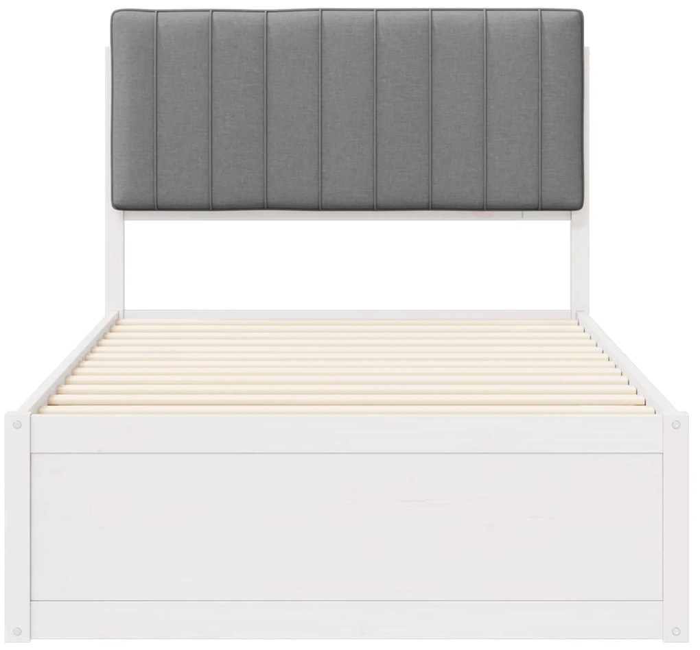 vidaXL Σκελετός Κρεβατιού με Επενδεδυμένο Κεφαλάρι Ανοιχτό γκρι