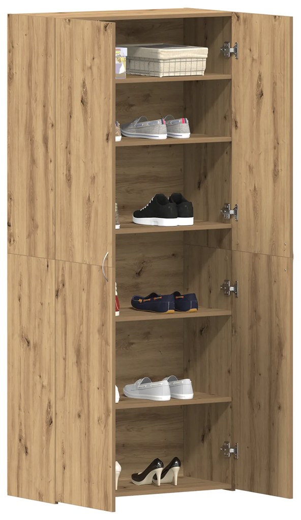 vidaXL Ντουλάπι Παπουτσιών Artisan Oak 80x35,5x180 εκ Επεξεργασμένο Ξύλο
