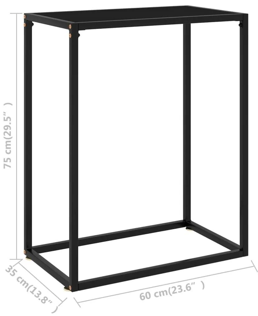 Τραπέζι Κονσόλα Μαύρο 60 x 35 x 75 εκ. από Ψημένο Γυαλί - Μαύρο