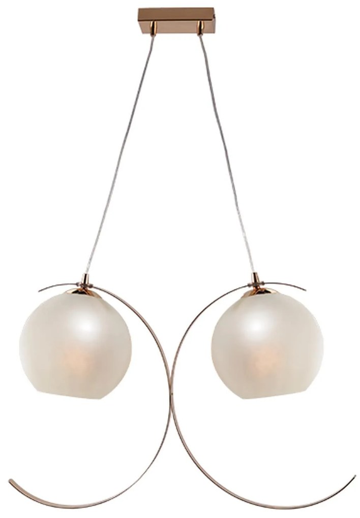 Φωτιστικό Οροφής Δίφωτο DCR17502P Gold Metal, Glass