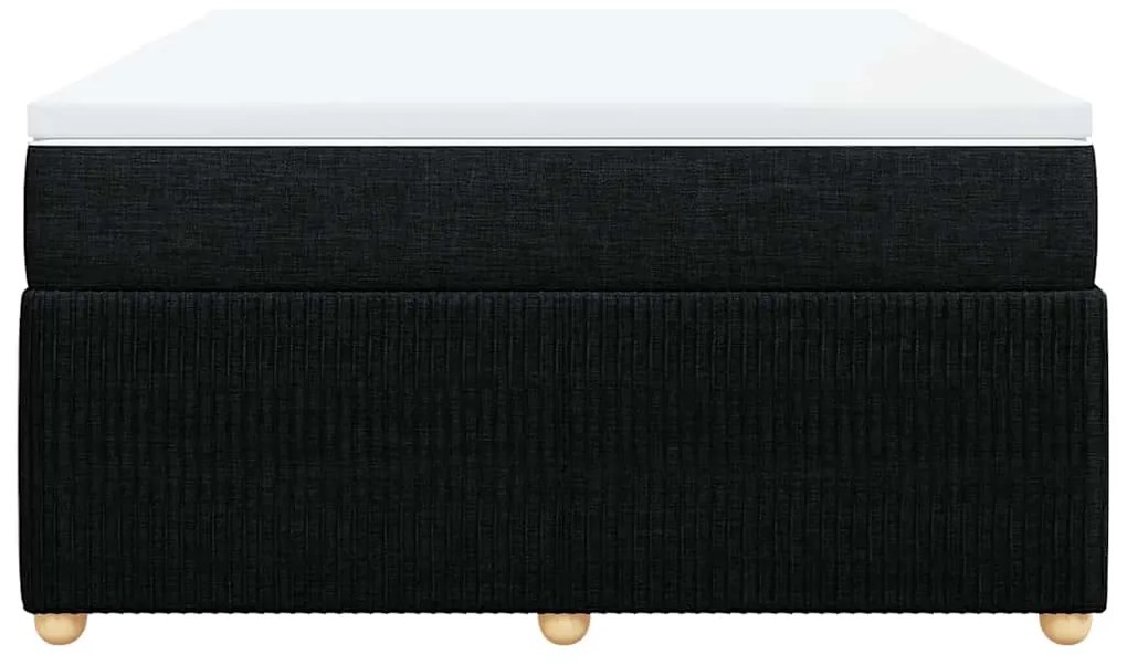 vidaXL Κρεβάτι Boxspring με Στρώμα Μαύρο 140x190 εκ. Υφασμάτινο