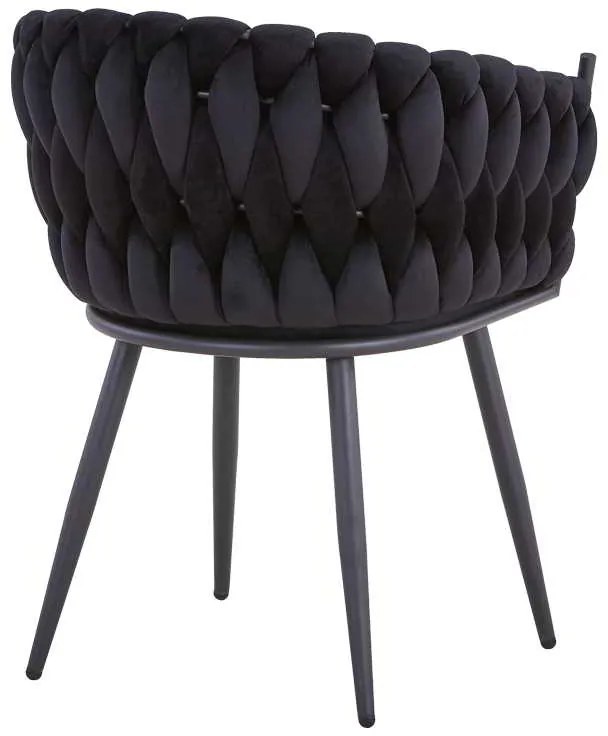 Καρέκλα Vivian pakoworld μαύρο βελούδο-πόδι μαύρο μέταλλο 61x55x80εκ