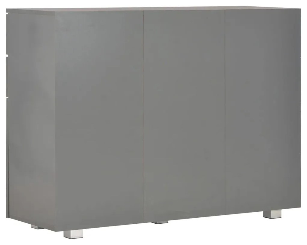 Μπουφές Γυαλιστερός Γκρι 107x35x80,5 εκ. - Γκρι