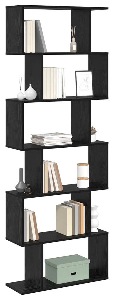 vidaXL Βιβλιοθήκη Μαύρου Δρυός 70x24x193.5 cm Μηχανικής Ξυλείας