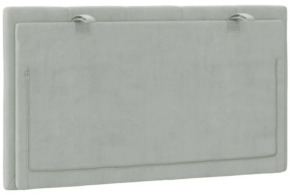 vidaXL Μαξιλάρι για Κεφαλάρι Hanko Ανοιχτό Γκρι 90 εκ. Βελούδο