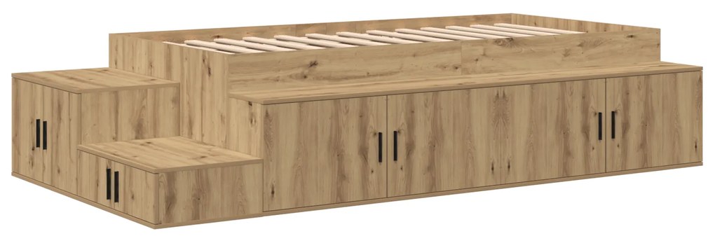 vidaXL Κρεβάτι με αποθηκευτικό χώρο artisan δρυς 244 x 118 x 53.5 εκ.